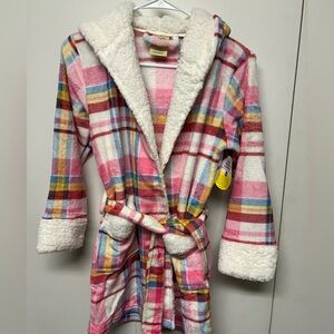 Thereabout Little and Big girls Mid length London sleeve Robe, Plaid XL 16